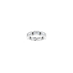 Emerald Lab-Grown Diamond Bezel-Set Eternity Band in 14K Gold - 14K White Gold
