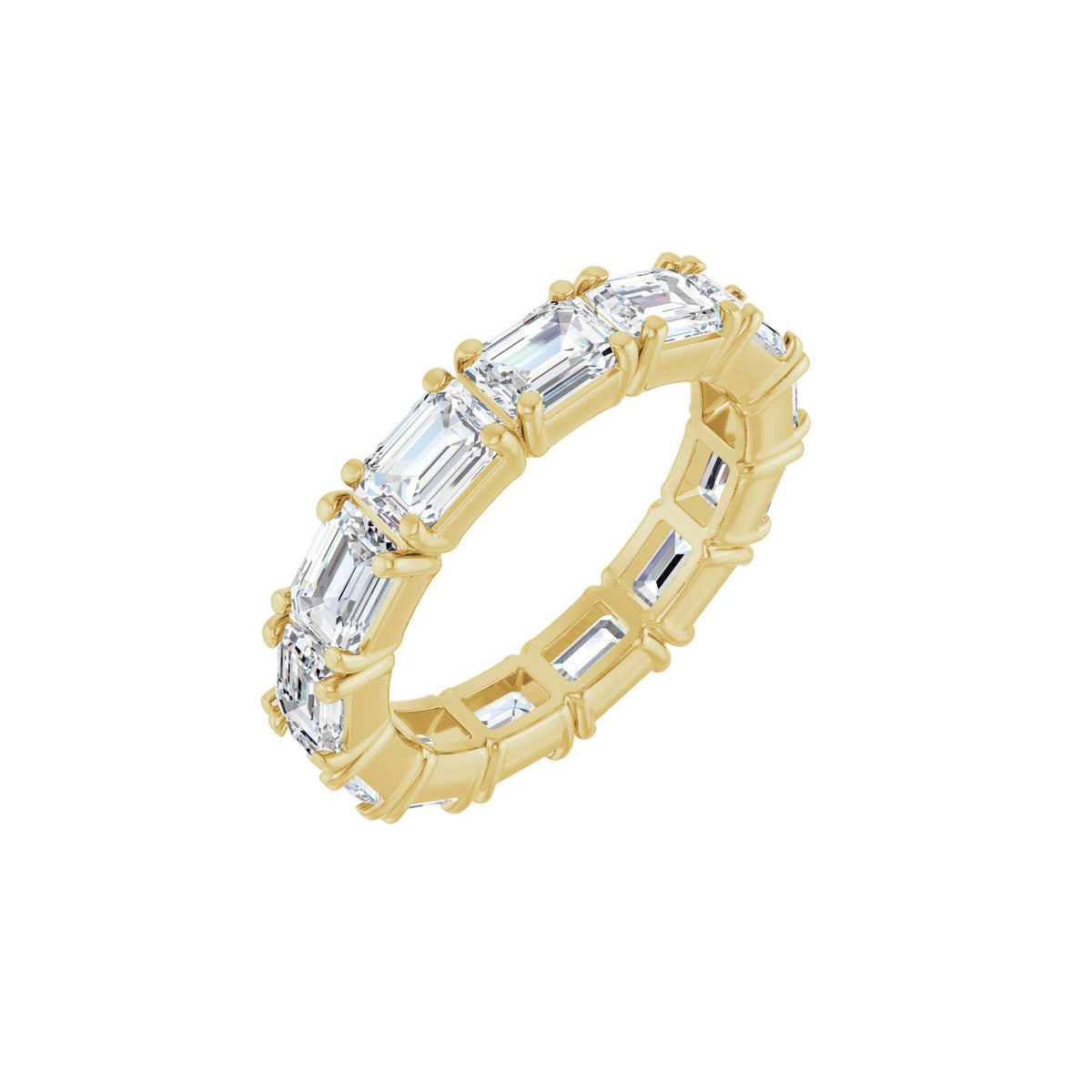 Emerald Lab-Grown Diamond Eternity Band in 14K Gold, 5 to 5 1/2 CT TW - 14K Yellow Gold
