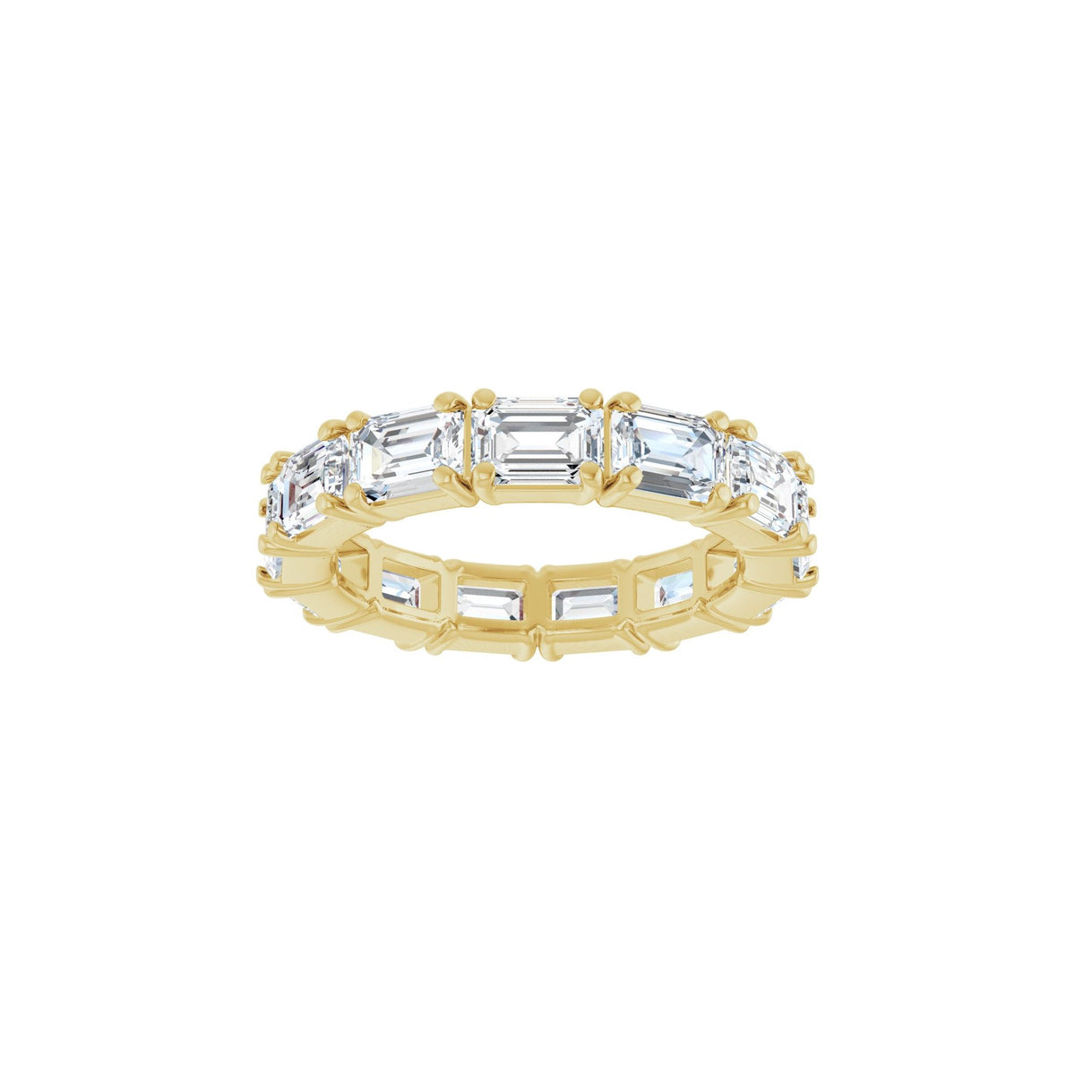 Emerald Lab-Grown Diamond Eternity Band in 14K Gold, 5 to 5 1/2 CT TW - 14K Yellow Gold