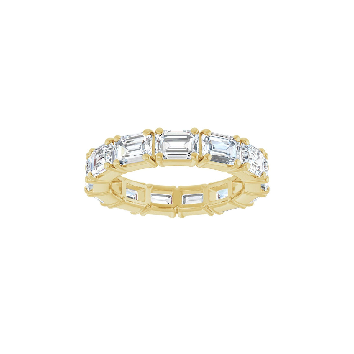 Emerald Lab-Grown Diamond Eternity Band in 14K Gold, 5 to 5 1/2 CT TW - 14K Yellow Gold