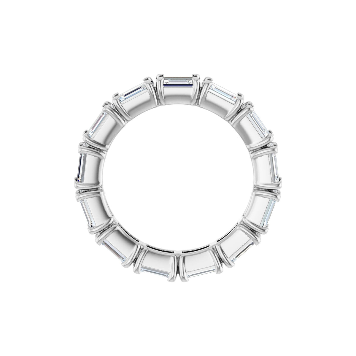 Emerald Lab-Grown Diamond Eternity Band in 14K Gold, 5 to 5 1/2 CT TW - 14K White Gold