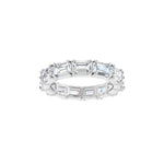 Emerald Lab-Grown Diamond Eternity Band in 14K Gold, 5 to 5 1/2 CT TW - 14K White Gold