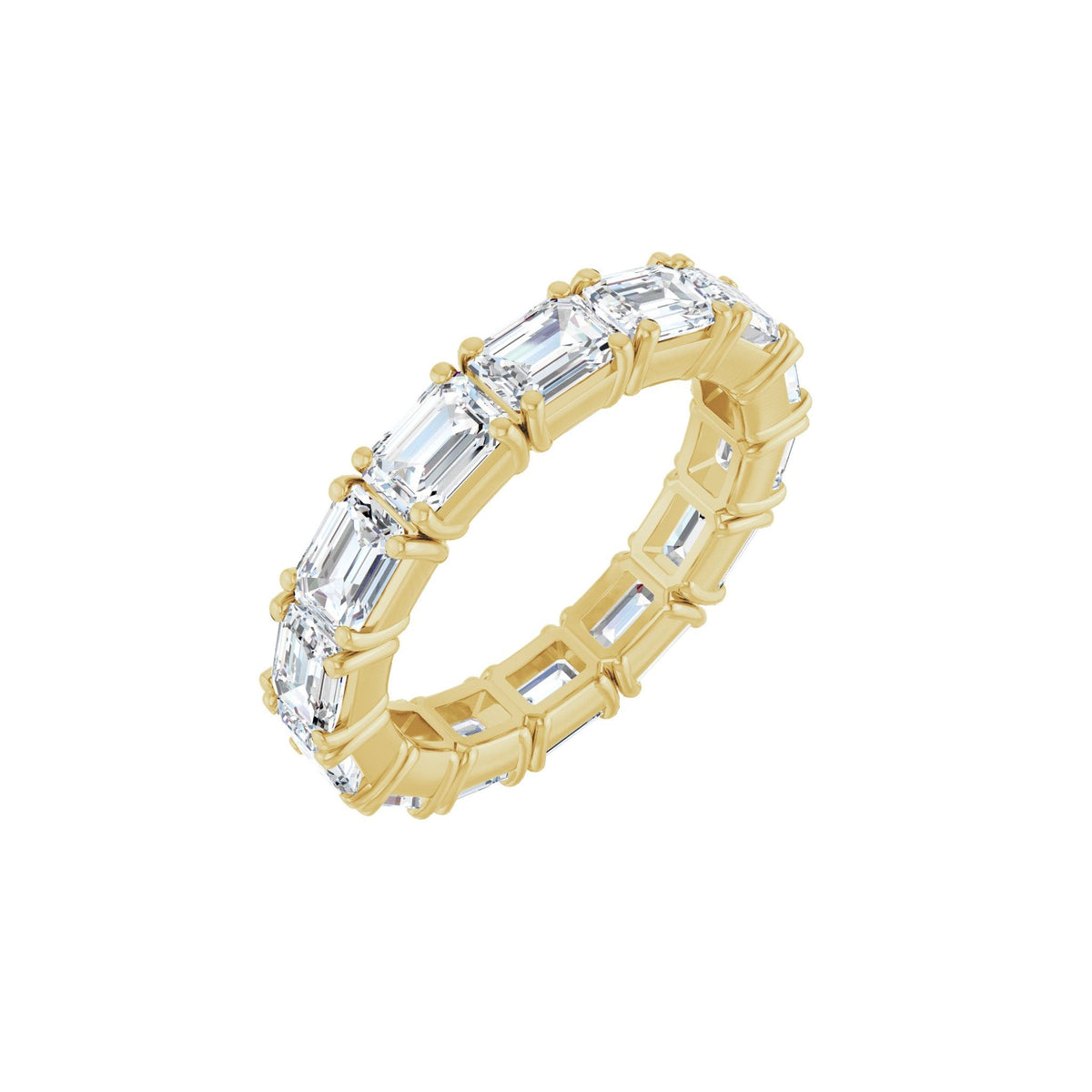Emerald Lab-Grown Diamond Eternity Band in 14K Gold, 5 to 5 1/2 CT TW - 14K Yellow Gold