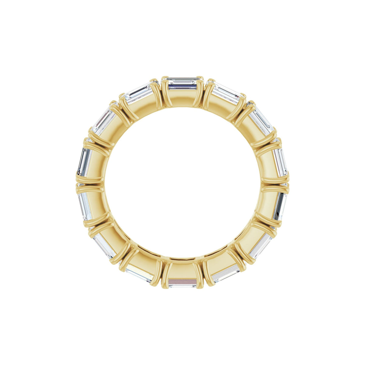 Emerald Lab-Grown Diamond Eternity Band in 14K Gold, 5 to 5 1/2 CT TW - 14K Yellow Gold