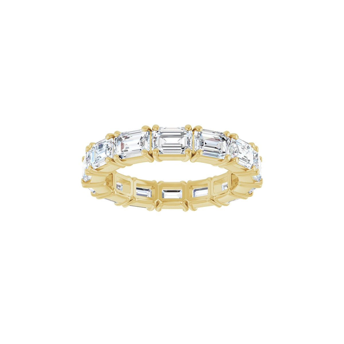 Emerald Lab-Grown Diamond Eternity Band in 14K Gold, 5 to 5 1/2 CT TW - 14K Yellow Gold