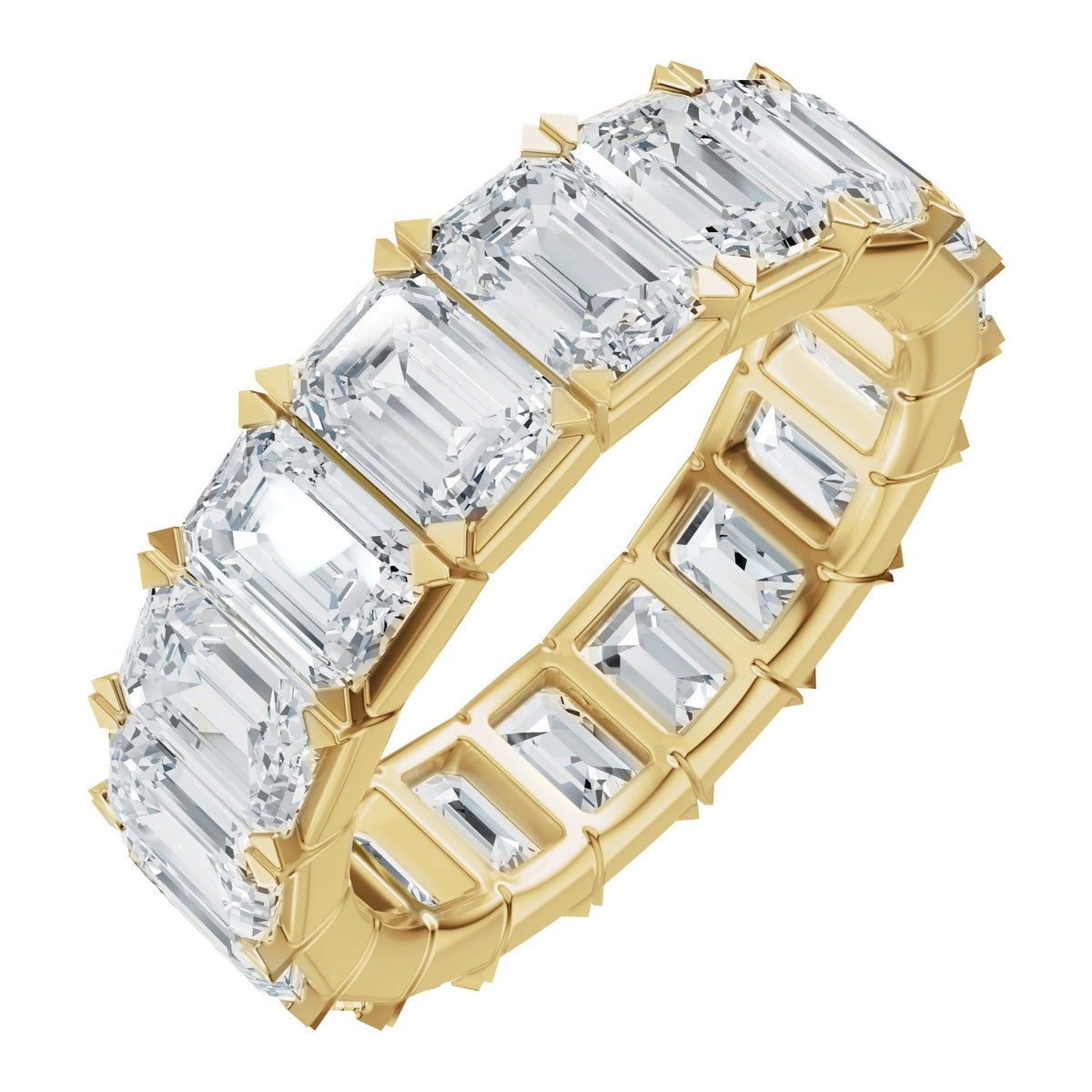 Emerald Lab-Grown Diamond Eternity Band in 14K Gold, 6 3/8 to 7 CT TW - 14K Yellow Gold
