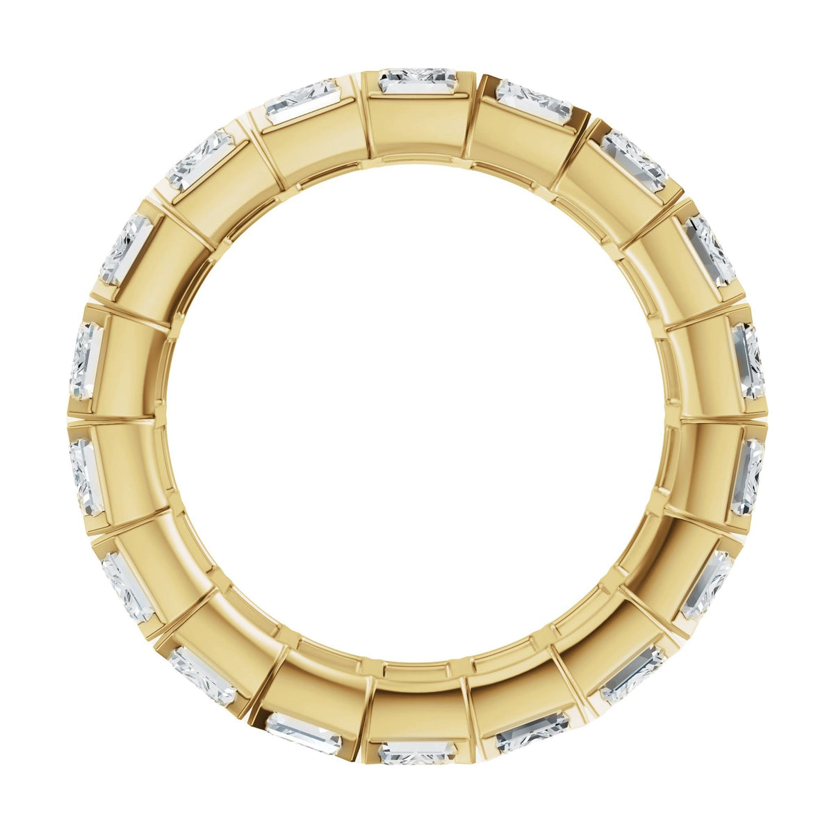 Emerald Lab-Grown Diamond Eternity Band in 14K Gold, 6 3/8 to 7 CT TW - 14K Yellow Gold