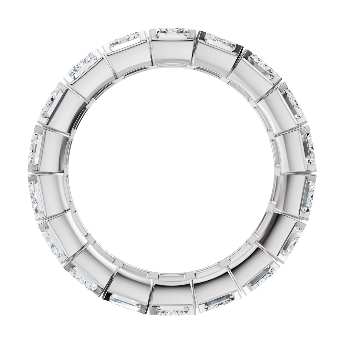 Emerald Lab-Grown Diamond Eternity Band in 14K Gold, 6 3/8 to 7 CT TW - 14K White Gold