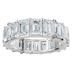 Emerald Lab-Grown Diamond Eternity Band in 14K Gold, 6 3/8 to 7 CT TW - 14K White Gold