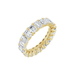 Emerald Lab-Grown Diamond Low Profile V-Prong Eternity Band in 14K Gold - 14K Yellow Gold