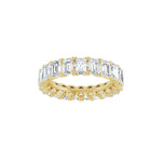 Emerald Lab-Grown Diamond Low Profile V-Prong Eternity Band in 14K Gold - 14K Yellow Gold