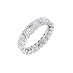 Emerald Lab-Grown Diamond Low Profile V-Prong Eternity Band in 14K Gold - 14K White Gold