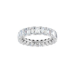 Emerald Lab-Grown Diamond Low Profile V-Prong Eternity Band in 14K Gold - 14K White Gold