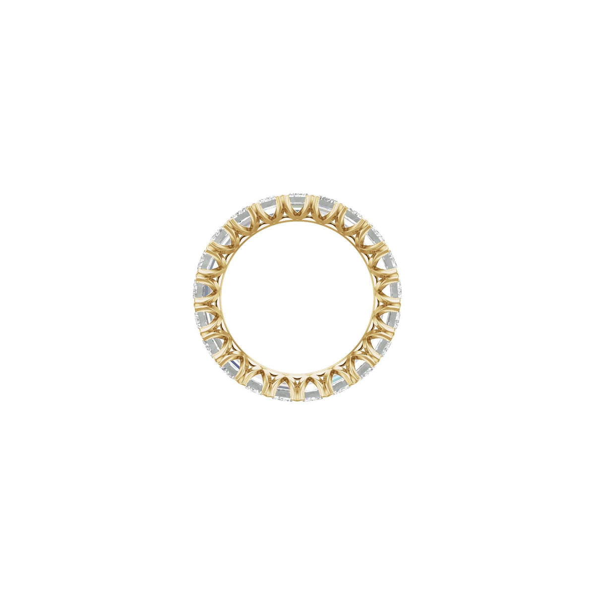 Emerald Lab-Grown Diamond Low Profile V-Prong Eternity Band in 14K Gold - 14K Yellow Gold