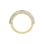 Emerald Lab-Grown Diamond Shared-Prong Half Eternity Band in 14K Gold - 14K Yellow Gold