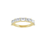 Emerald Lab-Grown Diamond Shared-Prong Half Eternity Band in 14K Gold - 14K Yellow Gold