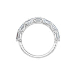 Emerald Lab-Grown Diamond Shared-Prong Half Eternity Band in 14K Gold - 14K White Gold