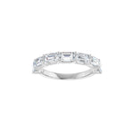 Emerald Lab-Grown Diamond Shared-Prong Half Eternity Band in 14K Gold - 14K White Gold