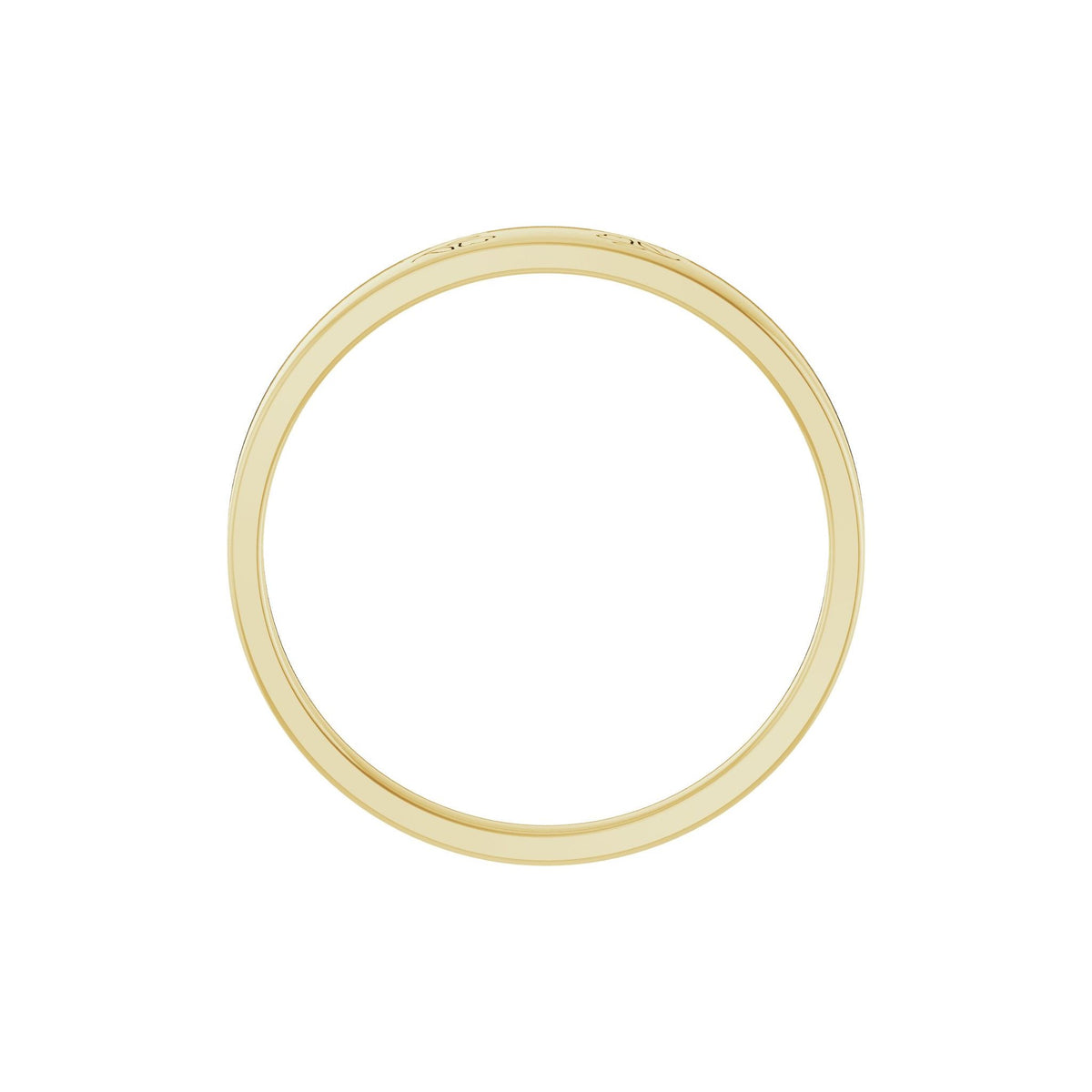 Engravable Floral Stackable Ring in 14K Gold - 14K Yellow Gold