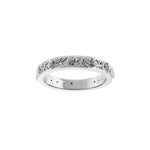 Floral Flat Band in 14K Gold, 2.7 mm-3.4 mm - 14K White Gold