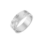 Floral Flat Band in 14K Gold, 3 mm-6 mm - 14K White Gold