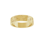 Floral Flat Band in 14K Gold, 3 mm-6 mm - 14K Yellow Gold
