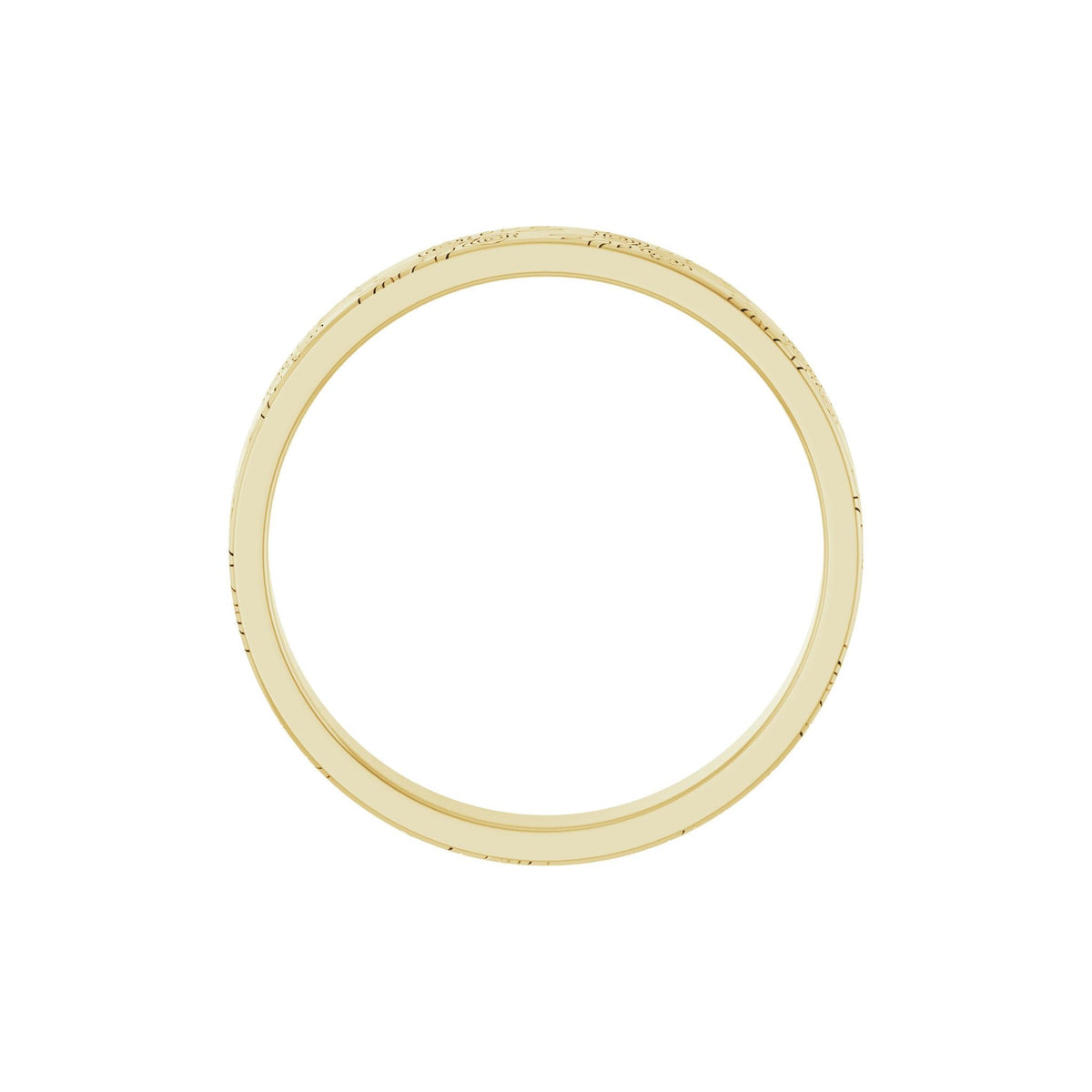 Floral Flat Band in 14K Gold, 3 mm-6 mm - 14K Yellow Gold