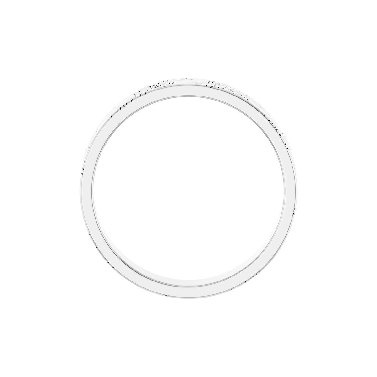 Floral Flat Band in 14K Gold, 3 mm-6 mm - 14K White Gold