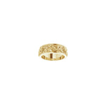 Floral Flat Band in 14K Gold, 7 mm - 14K Yellow Gold