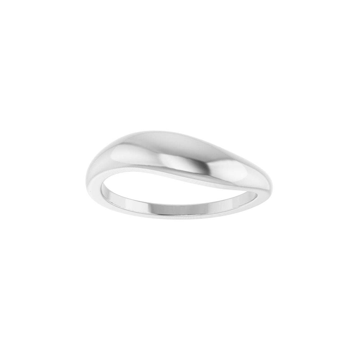 Freeform Dome Ring in 14K Gold - 14K White Gold