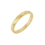 Geometric Faceted Flat Band in 14K & 18K Gold - 14K Yellow Gold