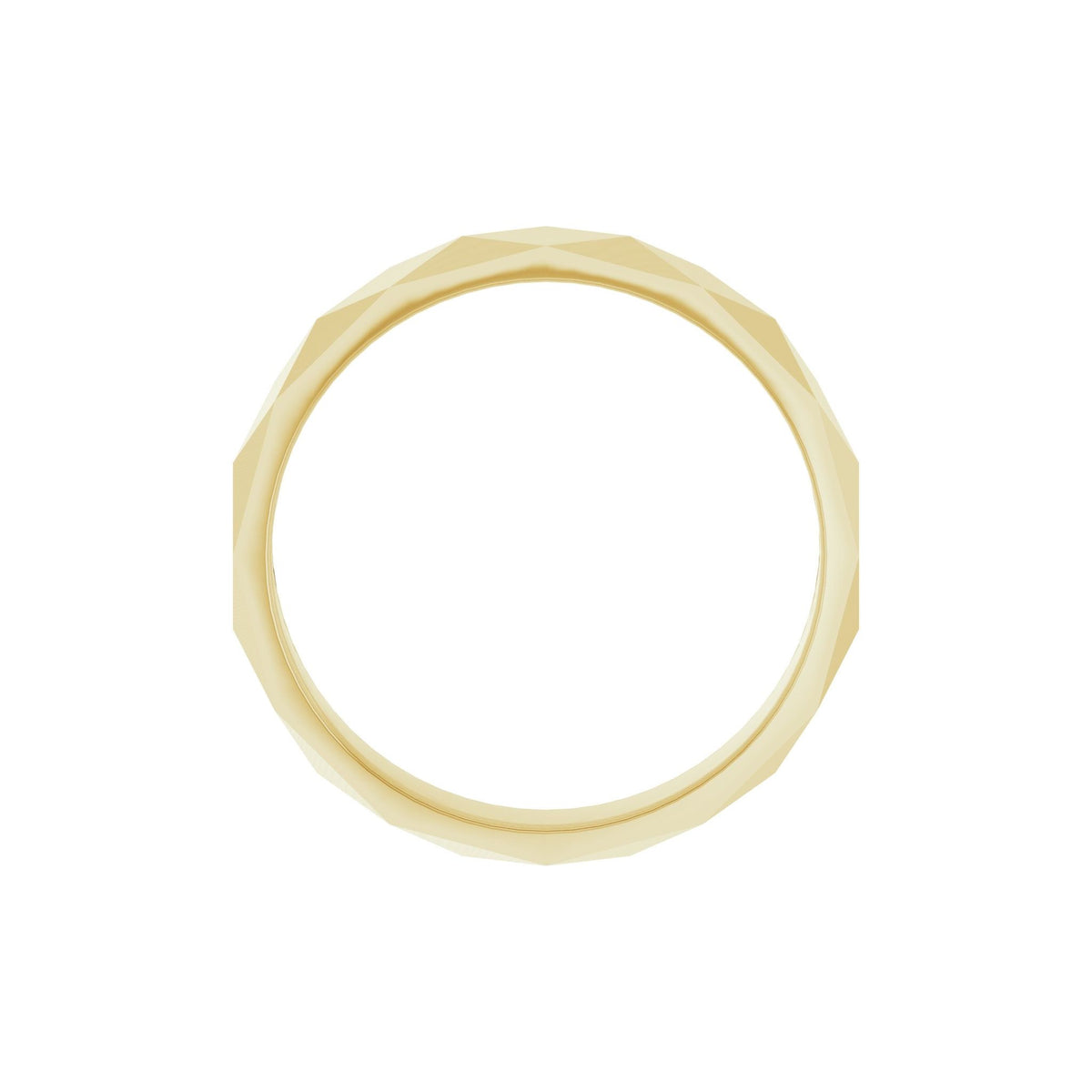 Geometric Faceted Flat Band in 14K & 18K Gold - 14K Yellow Gold