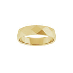 Geometric Faceted Flat Band in 14K & 18K Gold - 14K Yellow Gold