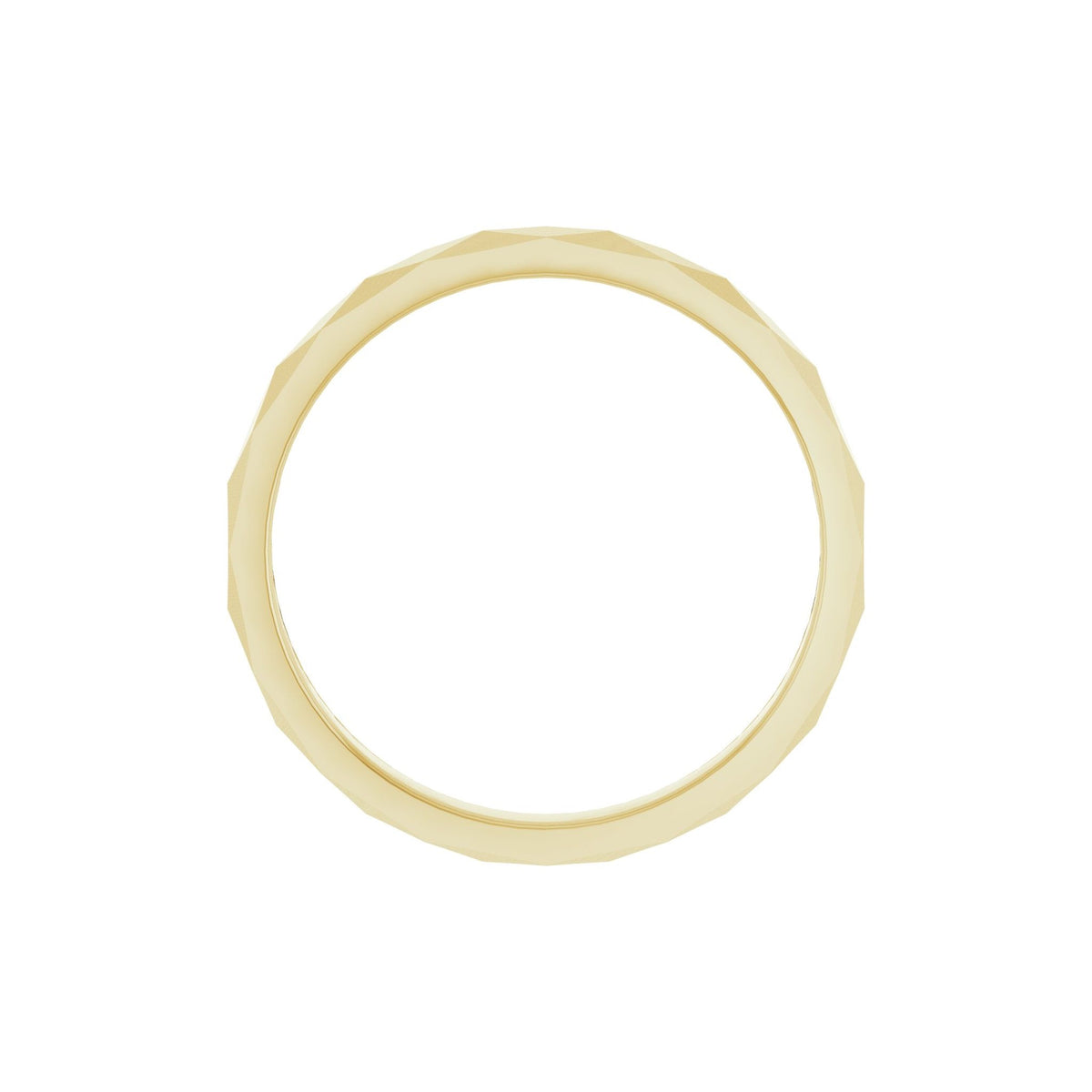Geometric Faceted Flat Band in 14K & 18K Gold - 14K Yellow Gold