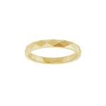 Geometric Faceted Flat Band in 14K & 18K Gold - 14K Yellow Gold