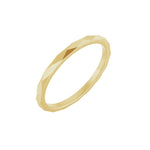 Geometric Faceted Flat Band in 14K & 18K Gold - 14K Yellow Gold