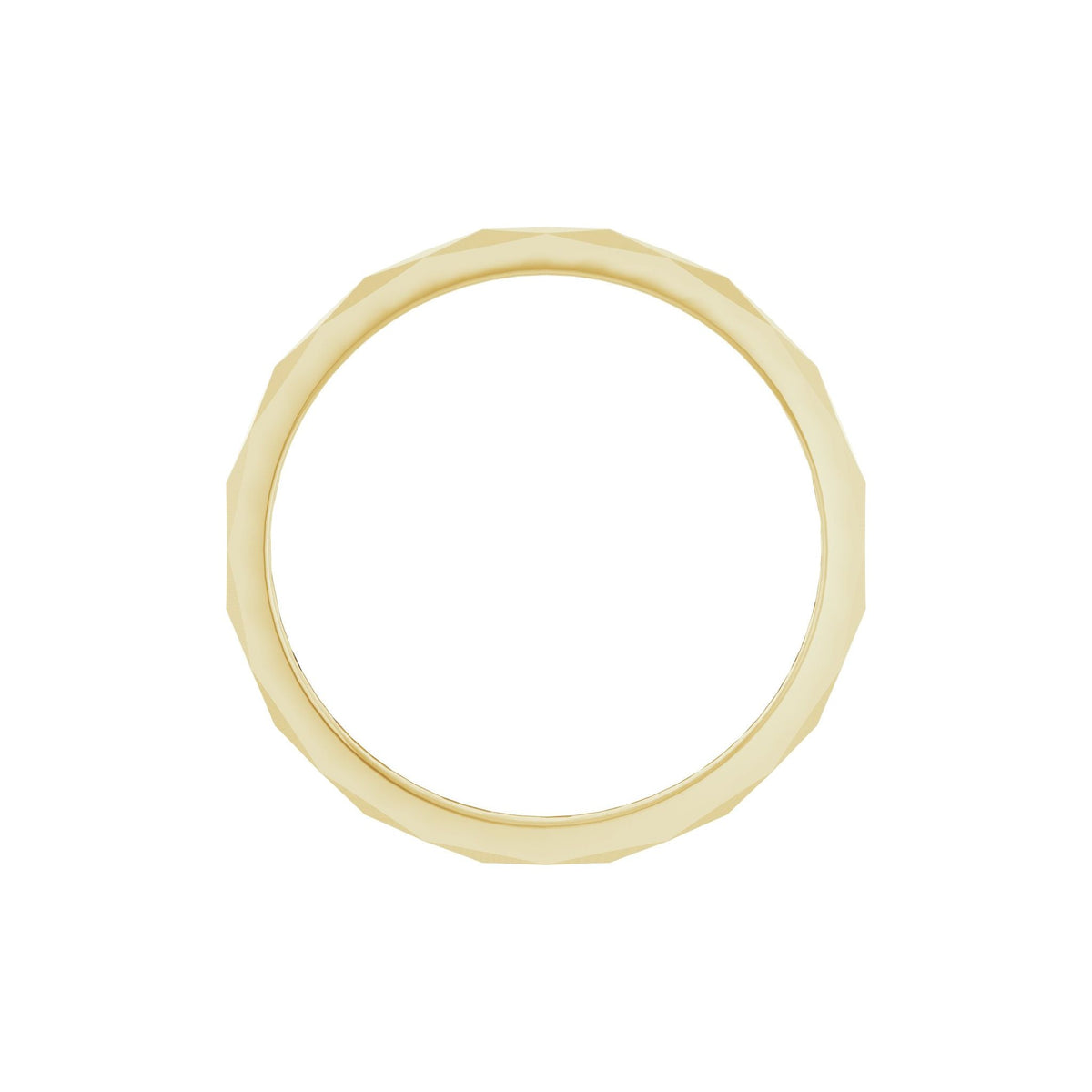 Geometric Faceted Flat Band in 14K & 18K Gold - 14K Yellow Gold