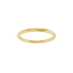 Geometric Faceted Flat Band in 14K & 18K Gold - 14K Yellow Gold