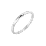 Geometric Faceted Flat Band in 14K & 18K Gold - 14K White Gold
