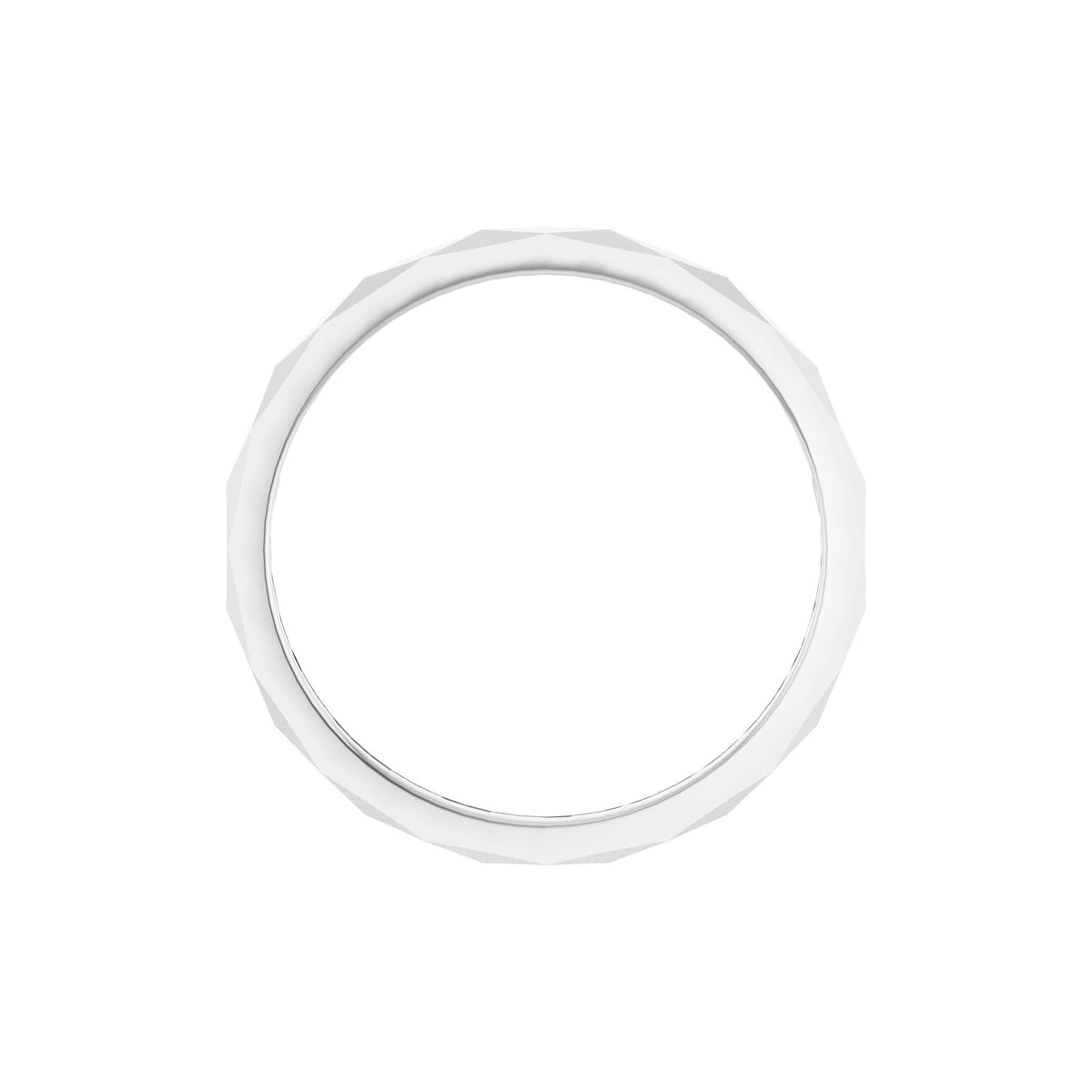 Geometric Faceted Flat Band in 14K & 18K Gold - 14K White Gold
