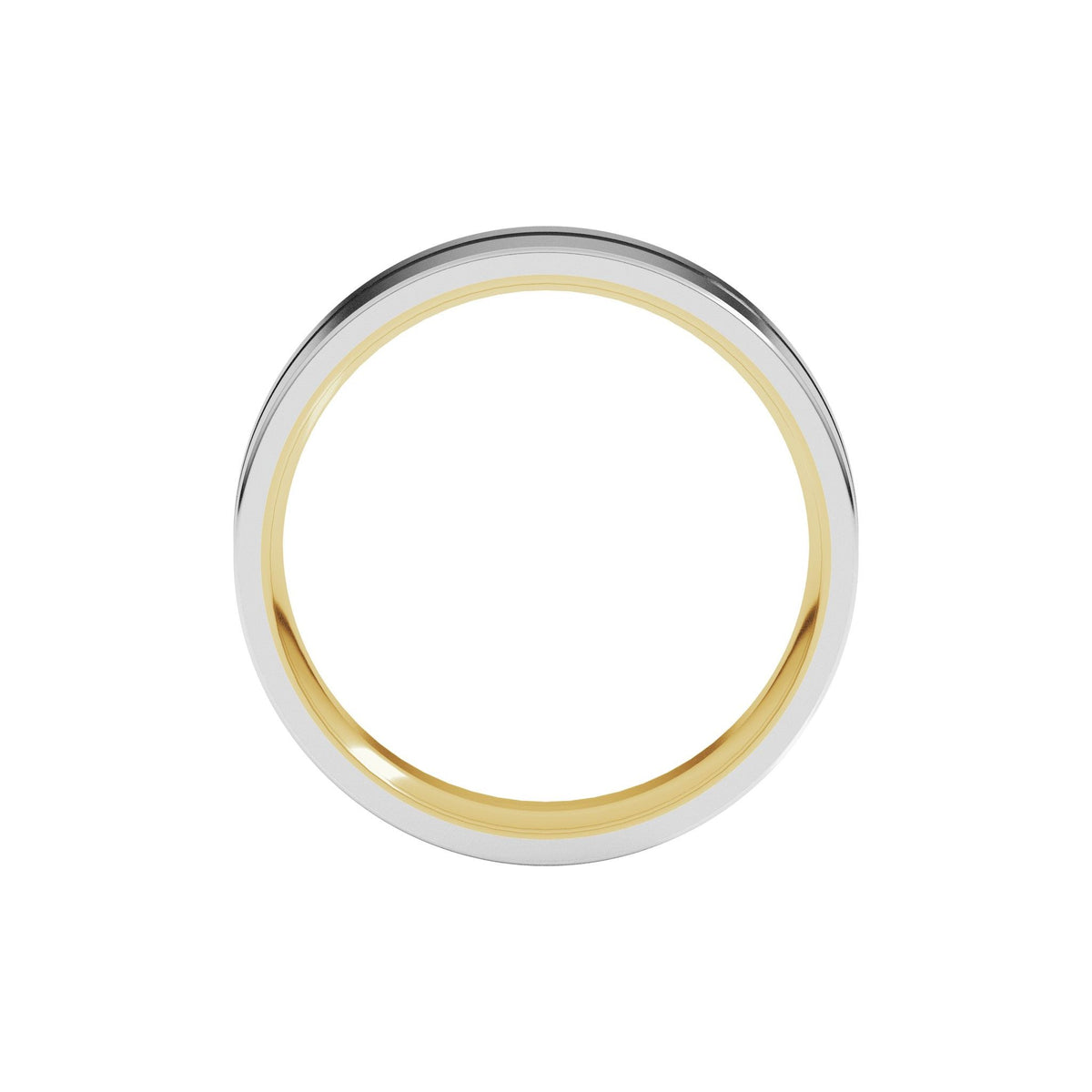 Grooved Comfort-Fit Flat Band in 14K Gold - 14K Two-Tone Gold