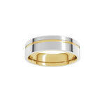 Grooved Comfort-Fit Flat Band in 14K Gold - 14K Two-Tone Gold