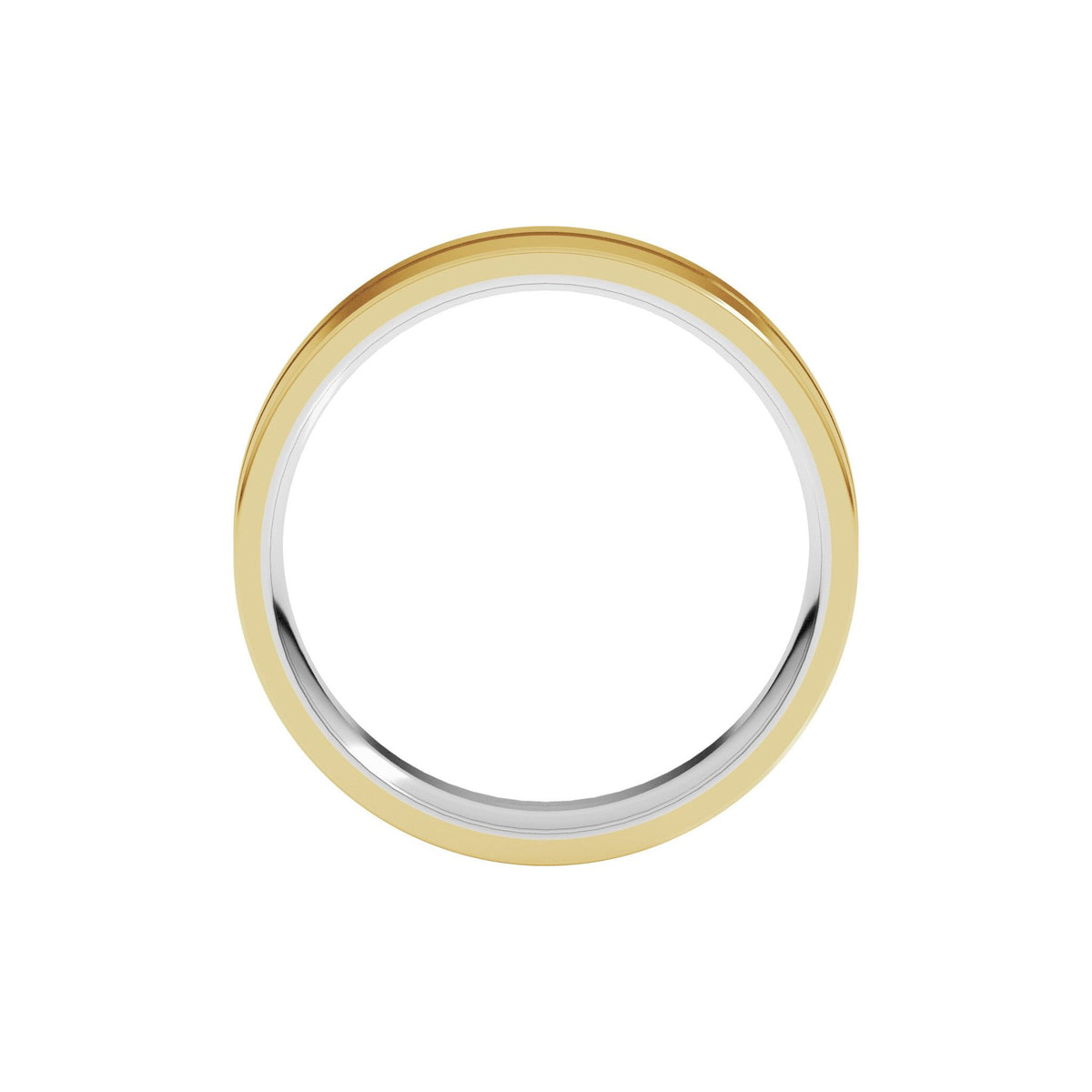 Grooved Comfort-Fit Flat Band in 14K Gold - 14K Two-Tone Gold
