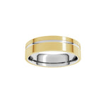 Grooved Comfort-Fit Flat Band in 14K Gold - 14K Two-Tone Gold