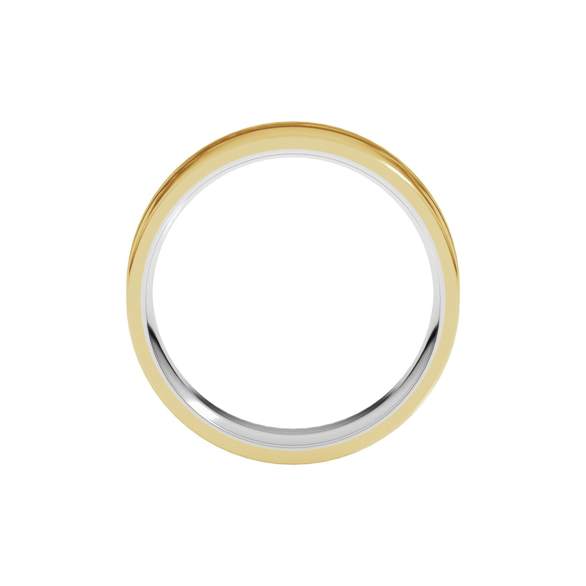 Grooved Comfort-Fit Flat Band in 14K Gold - 14K Two-Tone Gold