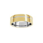 Grooved Comfort-Fit Flat Band in 14K Gold - 14K Two-Tone Gold