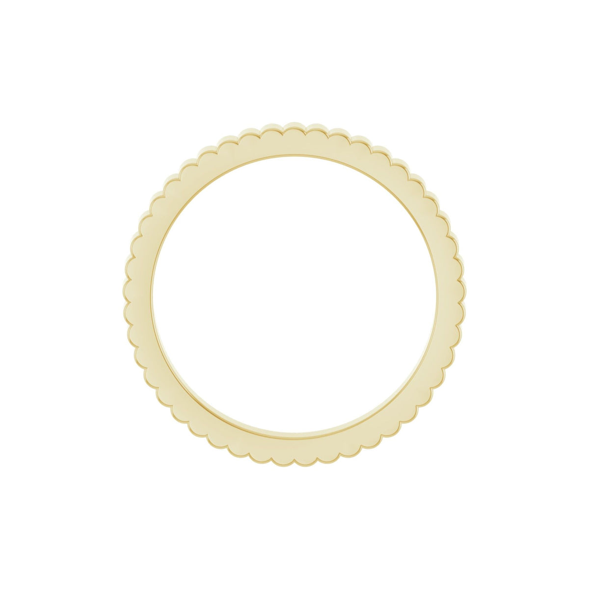 Grooved Half Round Band in 14K Gold - 14K Yellow Gold