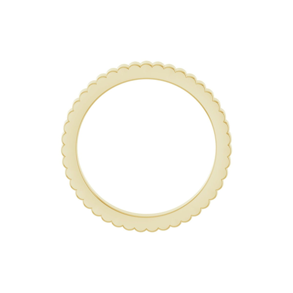 Grooved Half Round Band in 14K Gold - 14K Yellow Gold