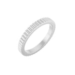 Grooved Half Round Band in 14K Gold - 14K White Gold