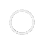 Grooved Half Round Band in 14K Gold - 14K White Gold
